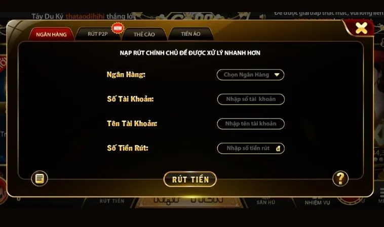 Các phương thức rút tiền GO88