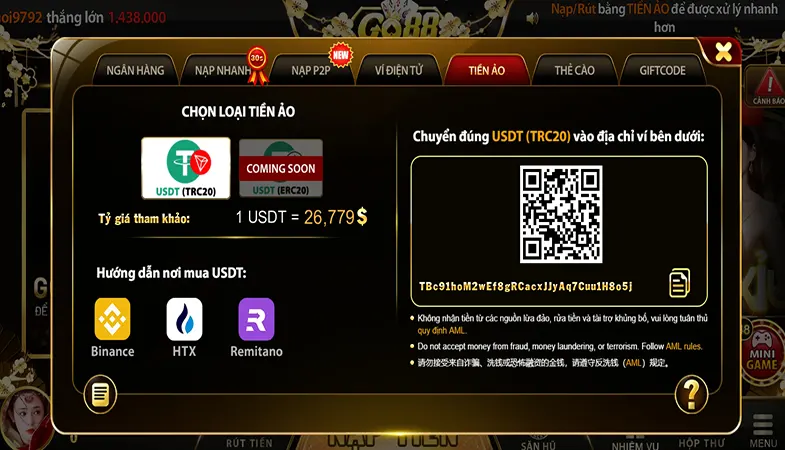 Cập Nhật Phương Thức Nạp Tiền Đa Dạng Và Tiện Lợi